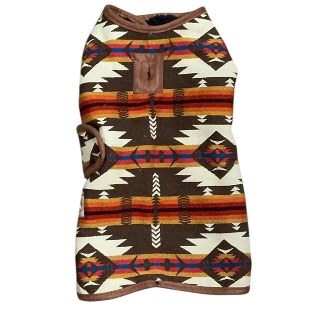 Southwestern Patterned Saddle Blanket Chilly Dog Jacket Coat - Picture 4 of 12